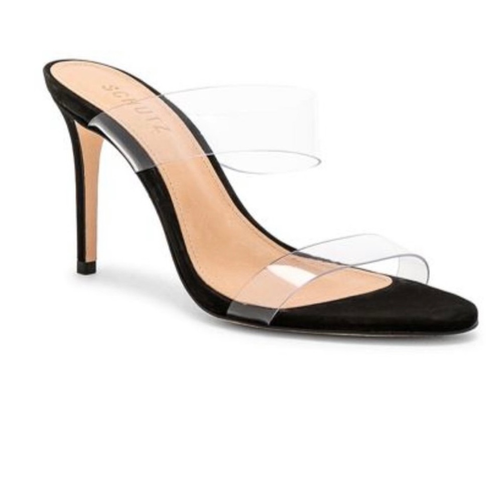 Schutz | NEW Ariella PVC Stiletto Black Heel in Transparente Salto Size 6